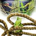 Duspro 10FT Reptile Vines for Climbing Bendable Branch for Reptile Natural Moss Rope Jungle Decor for Bearded Dragon, Chameleon Tank Accessories, Snake Gecko Lizard Terrarium, Green Reptile Vine - 10 Feet