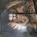 Jesus And The Lion of Judah Vintage Abstract Canvas Wall Art - Aesthetic Decorative Poster Prints for Modern Living Rooms Bedrooms And Bars 18x12inch(45x30cm) Frame-style