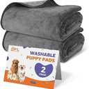 PICK FOR LIFE Washable Dog Pee Pads, 48x48 Reusable Puppy Whelping Pads, Absorb Dog Mats Non-Slip Reusable Dog Training Pads for Whelping, Potty, Training, Playpen, Crate, 2PACK Grey