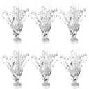 6 Pcs Metallic Foil Star Burst Table Centerpieces Patriotic Decoration for Wedding Birthday Graduation Veteran Day Memorial Day Holiday Party SuppliesSilver