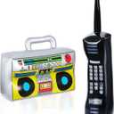2 Pieces Inflatable Radio Boombox Inflatable Mobile Phone Props for 80s 90s Party Decorations Hip Hop Theme Birthdays Party Supplies