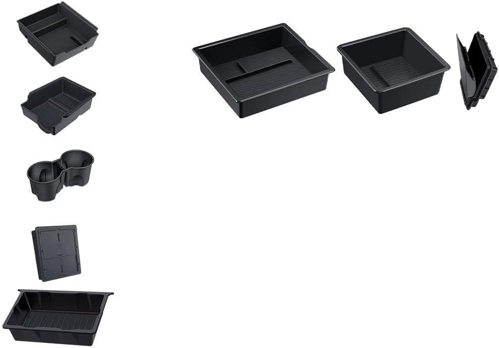 5PCS Center Console Organizer Tray for Tesla Model Y Accessories 2024-2020(Not Fit 2024 2025 Model Y Juniper) & 3PCS Center Console Organizer Tray for Tesla 2025 Model Y Juniper & Model