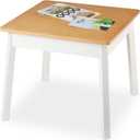 Melissa & Doug Wooden Square Table – Kids Furniture for Playroom (Natural/White), 25.4 x 25.4 x 5.5