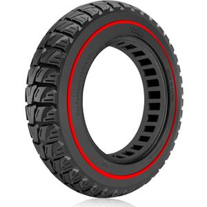 10x2 Solid Tire: Replacement for 10x2.125 Original Tire, Fit for Ninebot F25 F30 F35 F40 F65 F65I F25I D18W D28U D38E, 10 inches Electric Scooter Front Rear Replacement Wheels Red