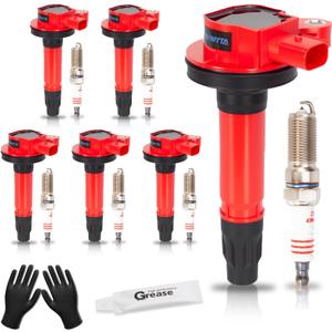 Set of 6 Ignition Coil Pack & Spark Plugs fits for Ford Edge Explorer F150 Flex MKS MKT MKZ,for Mazda 6 CX-9 2007 2008 2009 2010 2011 2012 2013 2014 2015 2016 3.5L 3.5L 3.7L V6 Replaces UF553
