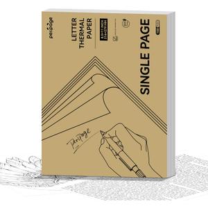 PeriPage Thermal Printer Paper 8.5''×11'' US Letter 100 Sheets Quick-Dry Single Page Thermal Paper for Portable Thermal Printer