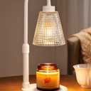 Innqoo White Candle Warmer Lamp with Timer, Dimmable Candle Warmer for Jar Candles, Height Adjustable Wax Melts Warmer, Birthday Gifts for Women Mom, House Warming Gifts New Home Decor (Regular(4.7 in))