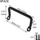 HEVSTIL 4 Pcs Cutting Board Cabinet Hardware Handle Pull-Black, Matte Black Cabinet Hardware Furniture Pulls, Metal Serving Tray Handles, Fruit Trays, Drawer Pulls Sliding Door Pulls, 3.54 Inches