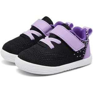 MORENDL Toddler Sneakers Baby Boys & Girls Barefoot Shoes Lightweight Breathable Walking Running Tennis Athletic Sport Shoes, Purple, Size 140