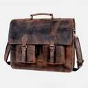 cuero Retro Brown Laptop Messenger Bag Office Briefcase Crossbody Travel Bag For Men And Women Bag Office Laptop Bag