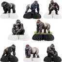 Gorilla Party Decorations 8Pcs Gorilla Honeycomb Centerpieces Black Gorilla Table Centerpieces Jungle Safari Animal Table Toppers Ape Table Decorations for Kids Baby Shower Birthday Party Supplies