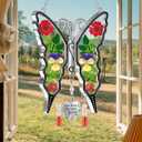 KY&BOSAM Gifts for Women God Bless My Sister in-Law Butterfly Suncatcher Sister Gifts Pressed Flower Between Wings Glass Silver Metal Charm Birthday Mother's Day Thanksgiving Christmas