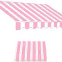 Colorful Tarp, Wooden Sticks Wrapped In Pink/White Tarp
