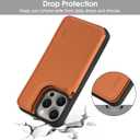 Arae Compatible for iPhone 15 Pro Max Case with Card Holder - Wallet Case with PU Leather Card Pockets Back Flip Cover for iPhone 15 Pro Max 6.7 inch - Litchi Brown