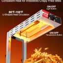 PYY French Fry Warmer - Update Commercial Food Heat Lamp Fry Dump Station Chip Warmer Food Warmer Adjustable Height 7.9"-11" Temp 86F-156F Countertop Freestanding for Restaurant Buffet