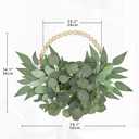 Artificial Eucalyptus Wreaths with Wood Bead for Front Door 10" Eucalyptus Leaves Wreaths Spring Summer Decoration Boho Farmhouse Wall Decor 2 Pack - Eucalyptus
