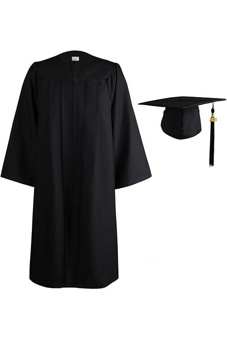 GraduationMall Matte Graduation Gown Cap Tassel Set 2023 for High School and Bachelor 57 (6.0-6.2)