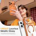 tharlet Magnetic for iPhone 17 Pro Case Clear Orange Plating Edge | [MagSafe Compatible] Luxury Plating Frame, Military-Grade Drop Protection, Full Camera Protection with Screen Protector