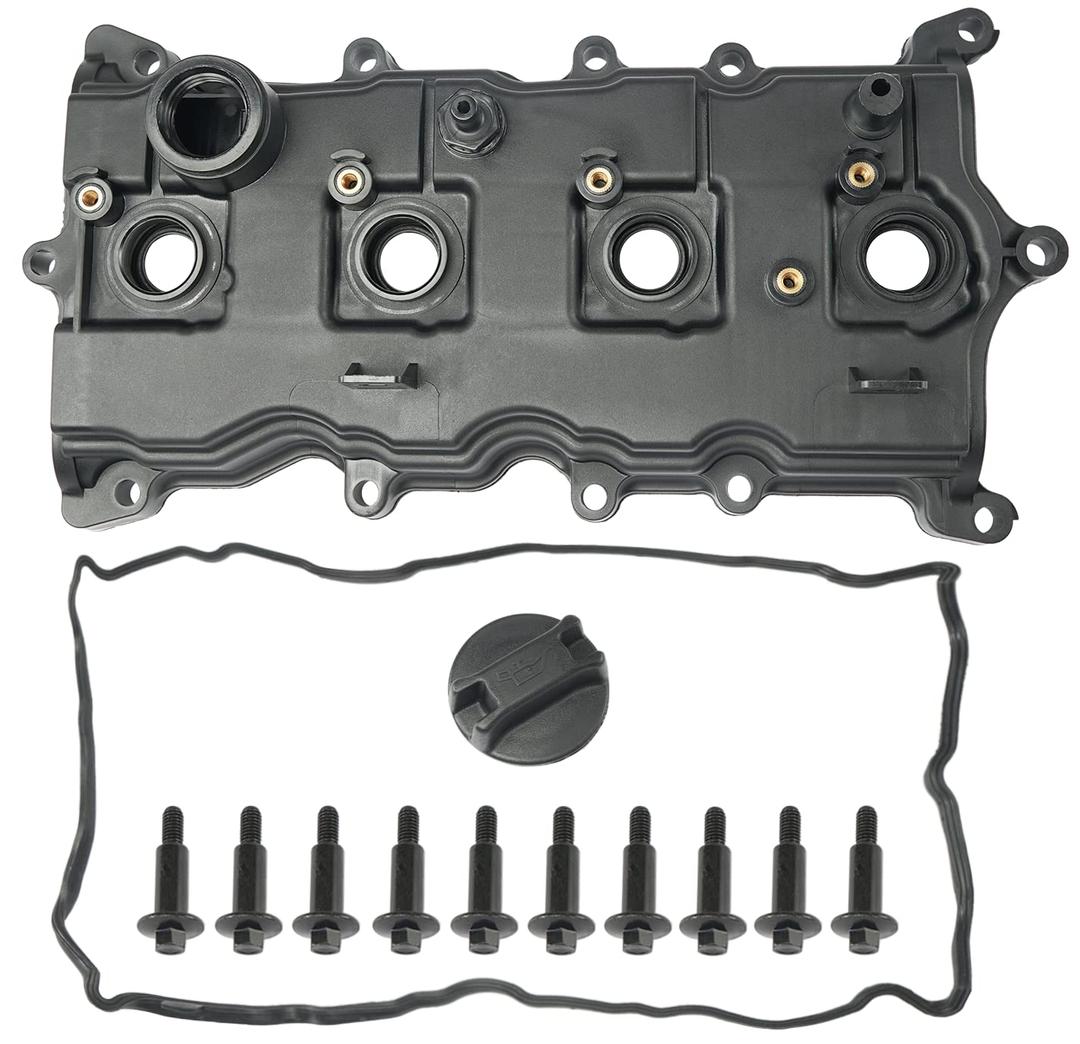 Engine Valve Cover with Gasket, Bolts, PCV Valve & Oil Cap Compatible with 2007-2013 Nissan Altima Sentra SE-R 2.5L Replace# 13264-JA00A 13270-JA00A