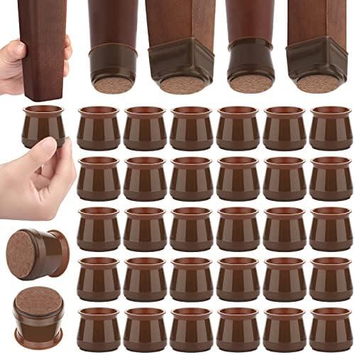 CNDREAM Chair Leg Protector for Hardwood Floors, 32 Pcs Silicone Chair Leg Caps, Felt Furniture Pads for Protecting Wood Floors from Scratches and Noise, Smooth Moving for Chair Seats