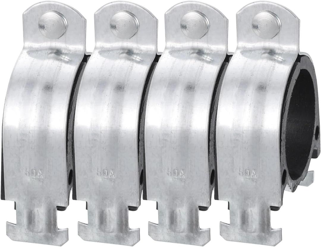 uxcell Rubber Cushion Strut Clamp 4Pcs 1-1/2" Cushioned Clamp Strut Rigid Steel Pipe Clamp for Mounting PEX Pipe Tubing to Strut Channels Use