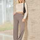 PINSPARK Women's High Waisted Straight Leg Sweatpant Comfy Interior Drawstring Workout Sweat Pants Pocket Fall Casual Pant (M)