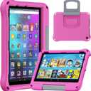 Pink Tablet 10 Case and Cover for Kids (Compatible 2023/2021 Model), Not for iPad/Samsung/Onn Tab, Ubearkk Anti Slip Shockproof Cover