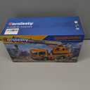 Large Crane Truck Toy with Extendable Crane Arm, Lights & Siren Sounds, Assemble & DIY Truck Engineering Vehicle Toy for Boys Girls Christmas Birthday Gifts Kids Toys for 3 4 5 6 7 8 Years Old