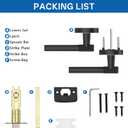 Amerdeco 1 Pack Matte Black Passage Door Handles,Heavy Duty Non-Locking Door Lever for Hall, Closet,Office Area, Shopping Malls AM0027