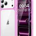 3 x TAURI for iPhone 17 Pro Case, Full Camera Protection with Screen Protector, Anti-Yellowing Military-Grade Protection Shockproof Slim Phone Case for iPhone 17 Pro, Pink