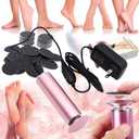 Electric Foot Callus Remover, Foot Electric Callus Remover with 60pcs Replacement Sandpaper Discs, Pain-Free Electric Foot Polisher, Foot Grinder for Dead Skin and Cracked Heel (Pink)