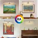 5W LED Wireless Picture Lights with Remote and Timer 23.6 Inch Rechargeable Brass Gallery Lighting Battery Operated Art Lights Over Frame Portrait, 24 Inch