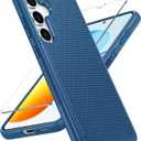 FNTCASE for Samsung Galaxy S25 Case: Dual Layer Heavy Duty Cell Phone Protective Cover Shockproof Rugged with Non-Slip Textured - Military Drop Protection Bumper Tough - 2025, 6.2 inch (Blue)