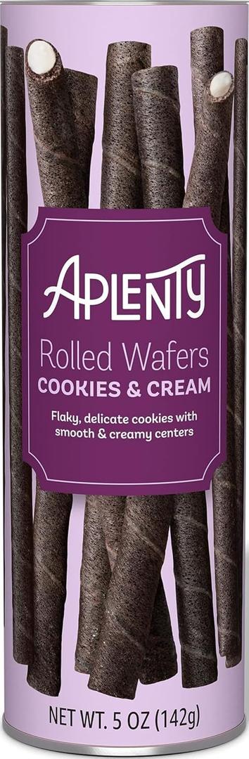 2 x Amazon Brand - Aplenty, Cookies & Cream Rolled Wafers, 5 oz (EXP 08/13/26)