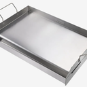 VEVOR Stove Top Griddle, 23.5"x16" Pre-Seasoned Stainless Steel Griddle, Rectangular Double Burner Griddle Pan, Non-Stick Family Pan Cookware with Handles and Oil Groove, for BBQ, Gas Grills, Silver