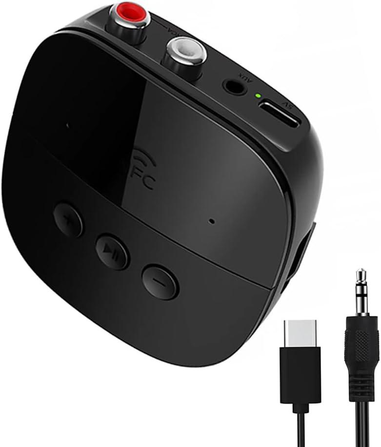 Eppfun Bluetooth 5.2 Receiver,Bluetooth Audio Adapter with NFC, USB, TF Card Slot, 3.5mm AUX/RCA for Home Music Streaming Stereo System x2PCS