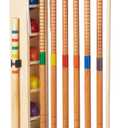 6 Player Croquet Set for Adults with Wooden Stand, Wooden Rubber Mallets, Upgraded Resin Colored Balls and Steel Wicket for Family & Friends, Great for Outdoor Lawn, Backyard Park