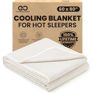Everlasting Comfort Cooling Blanket for Hot Sleepers - Soft, Lightweight & Breathable Throw Blanket with Easy to Clean Material - Luxury Throws for Hot Flashes & Night Sweats (60"x80")
