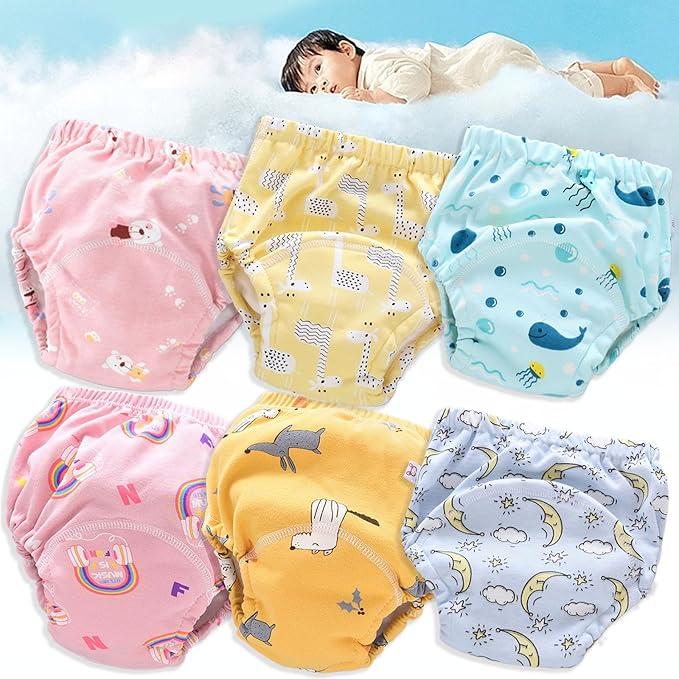 Upairy Training Pants Potty Training Underwear for Boys Girls,Toddler Potty Pants for 2T5T,Soft Absorbent & LeakProof with Characters, 100% Cotton Washable (6PCS,M)