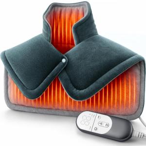 Neck Heating Pad Mothers Day Gifts for Mom, Wife, Women, Dad, Men, XL Weighted Shoulder Heat Pad, Back Pain Relief Heat Pads, Gifts for Christmas, Birthday, Fathers Day Warm Gifts, 23'' x 17'' (Gray)