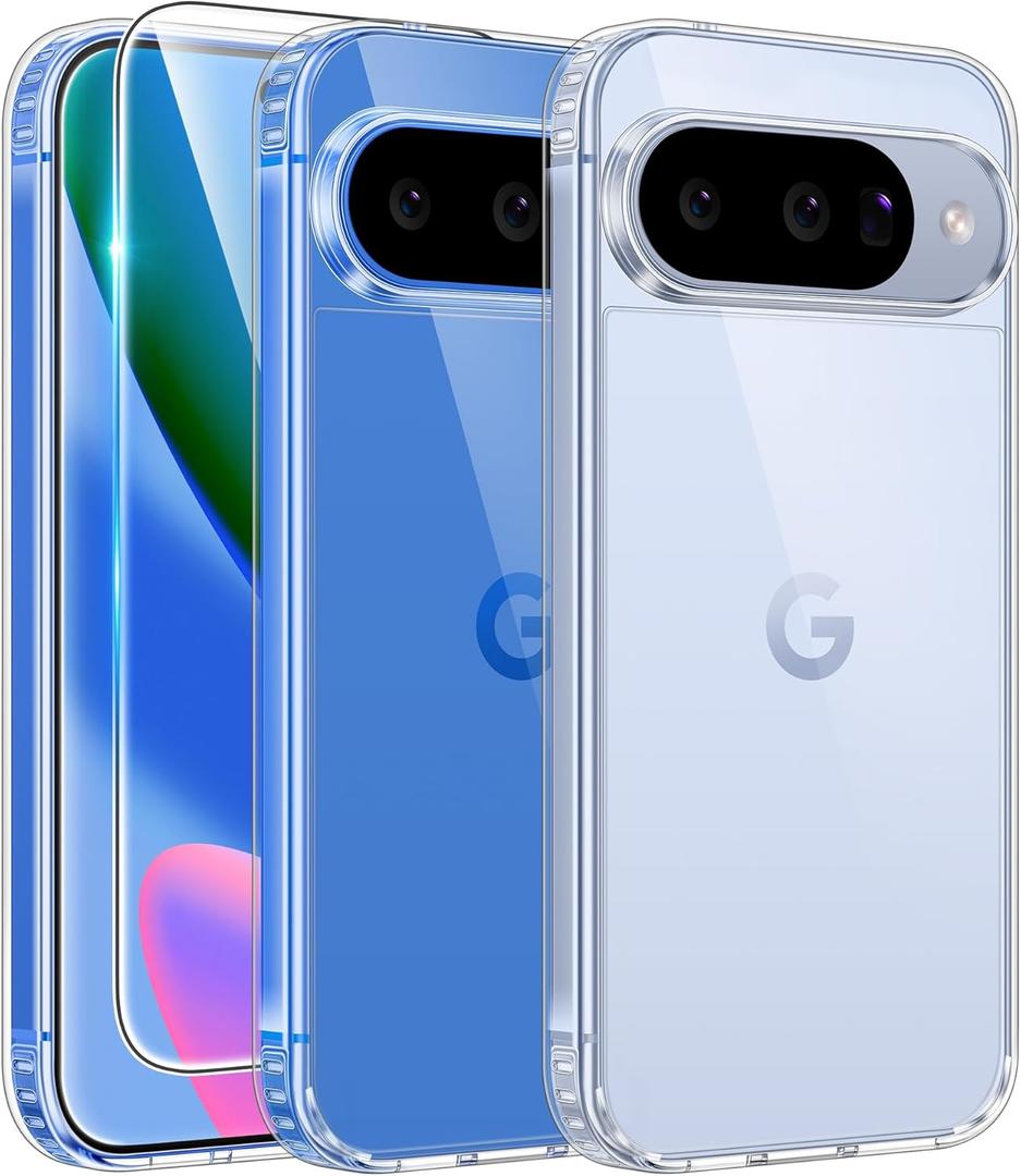 FNTCASE for Google Pixel 10 Case: Pixel 10 Pro Case Google 9/9 Pro Non-Yellowing Clear Slim Case | Rugged Anti-Drop Shockproof Scratch Protective Thin Transparent Crystal Cell Phone Cover (Clear)