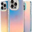 LONLI Hue - for iPhone 15 Pro Max Case - Rainbow Iridescent Phone Case with [4 Airbag Cushioned Corners] - Cute, Unique and Aesthetic Shockproof Cover for Women and Girls (2023)