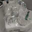 PAPAYA Plugin 5 Light Crystal Hanging Pendant Lights Acrylic Chandelier with Clear Cord & On/Off Switch H19 D19.7 for Kitchen Island Girls' Room Dining Area Laundry Pavilion