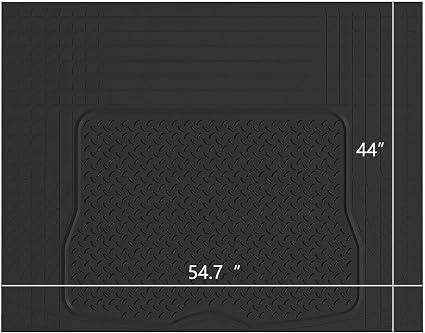 PIC AUTO Heavy Duty Cargo Liner, Trimmable All-Weather Rubber Trunk Mat for Cars, SUVs, Vans & Trucks, Anti-Slip Backing, Durable Protection, Large, Black
