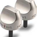 2 Pcs WB03K10265 Burner Control Knobs Fit for GE Stove Replacement Part Number AP4363671 PS233971 WB03K10242 1473247 EAP2339711 VAP44363671 AH2339711 Gas Stoves