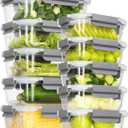 10 Pack Glass Meal Prep Containers with Lids - Airtight, Leak-proof, Bpa-free, Microwave, Oven, Freezer & Dishwasher Safe (light gray)