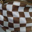 Black and White Checkered Crossbody Bum Bag for Women,Spacious Checkered Purse Fanny Packs Belt Bag Sling Bag with Shoulder Strap (Brown Checkered)