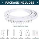 Flexible Bendable Ceiling Curtain Track, 9.8ft (3m) Curved, PVC, Metal, Plastic & Stainless Steel, White, Ceiling Mounted