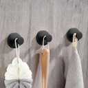 Towel Hook Shower Suction Hooks Towel Hanger for Bathroom Hanging Coat, Robe, Removable Wall Mounted Hook for Bedroom Kitchen Hotel Pool Matte Black(4-Pack)