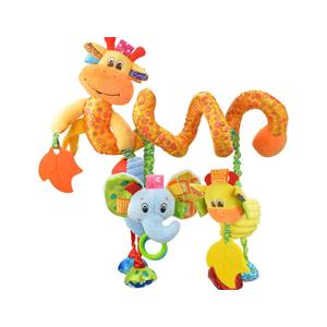 Jollybaby Crib Stroller Car Seat Toys for Baby 0-3-6-9-12 Months, Tummy Time Hanging Sensory Toys for Newborn with Music Box and Teether, Spiral Carseat Toy for Infant Boys Girls Gifts (Giraffe)